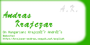 andras krajczar business card